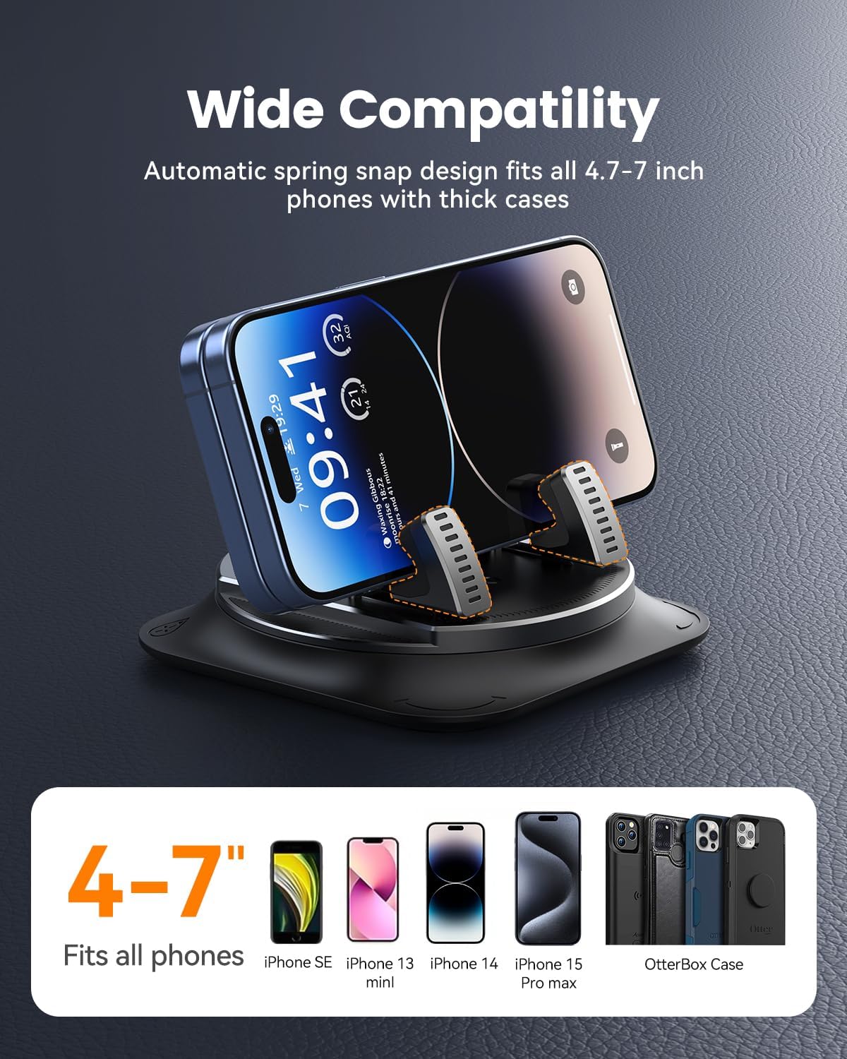 🚗Car phone holder 360 degree rotation, suitable for car navigation in-car dashboard