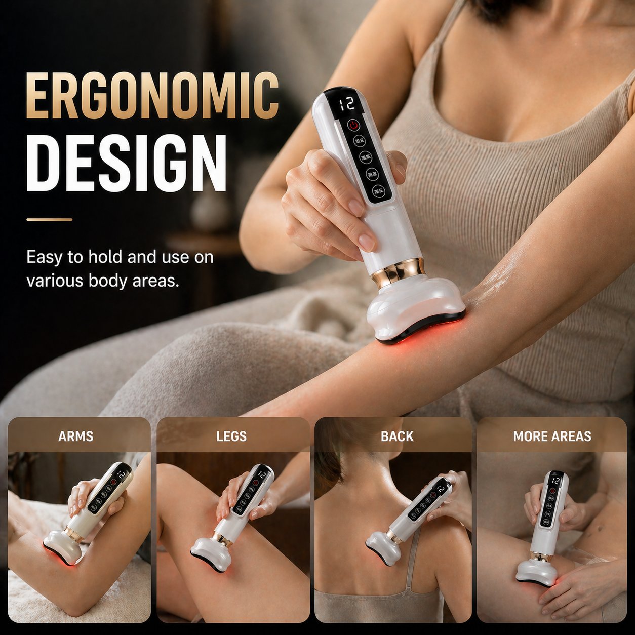 Electric Cupping Massager – LED Light Heating Vacuum Suction Gua Sha Tool