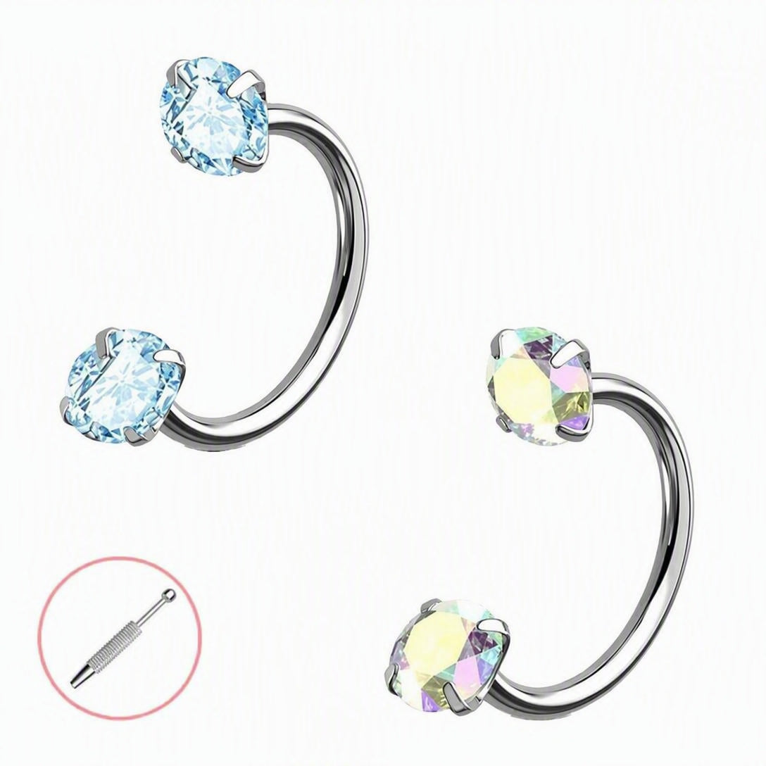 Horseshoe Gem Nose Ring – Internally Threaded & Comfortable
