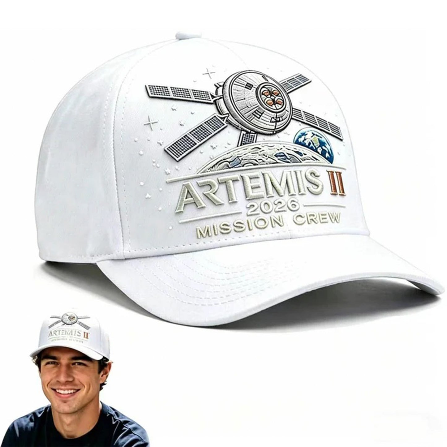 ✨High-end craftsmanship in hand embroidery-🌕Artemis II Lunar Mission Commemorative Cap