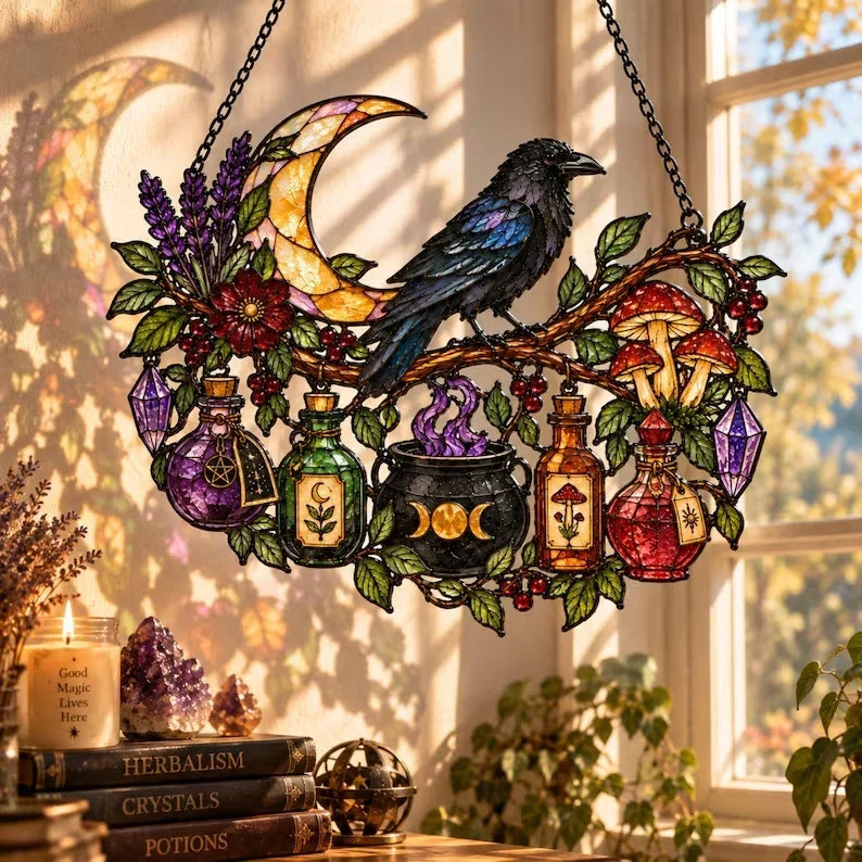 🖤 🐦⬛raven Witch Suncatcher