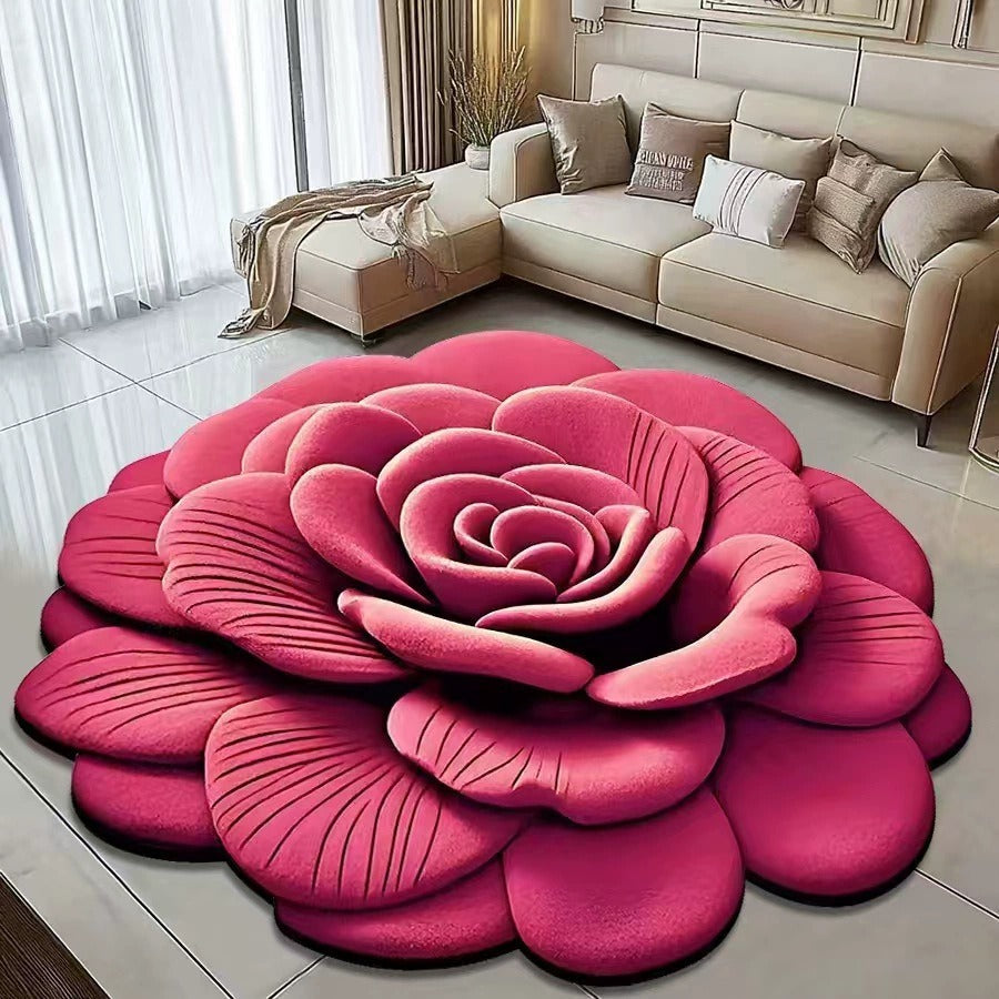 3D Floral Plush & Diatomaceous Earth Floor Mat (40*40cm)