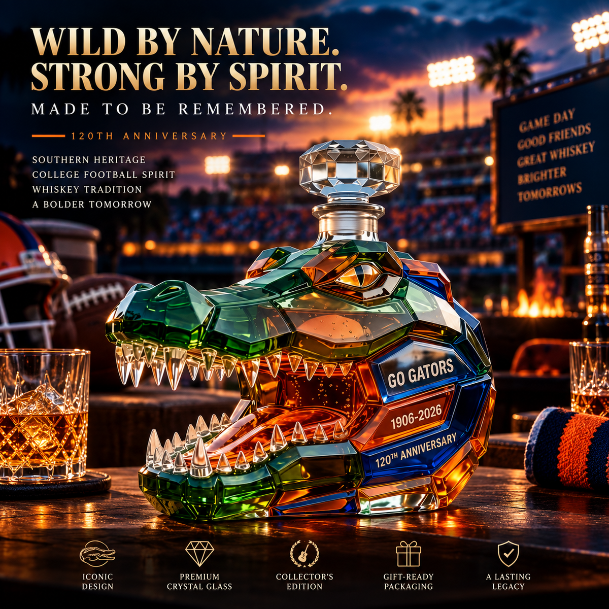 🐊 120th Anniversary Gator Spirit Whiskey Decanter – Collector’s Edition