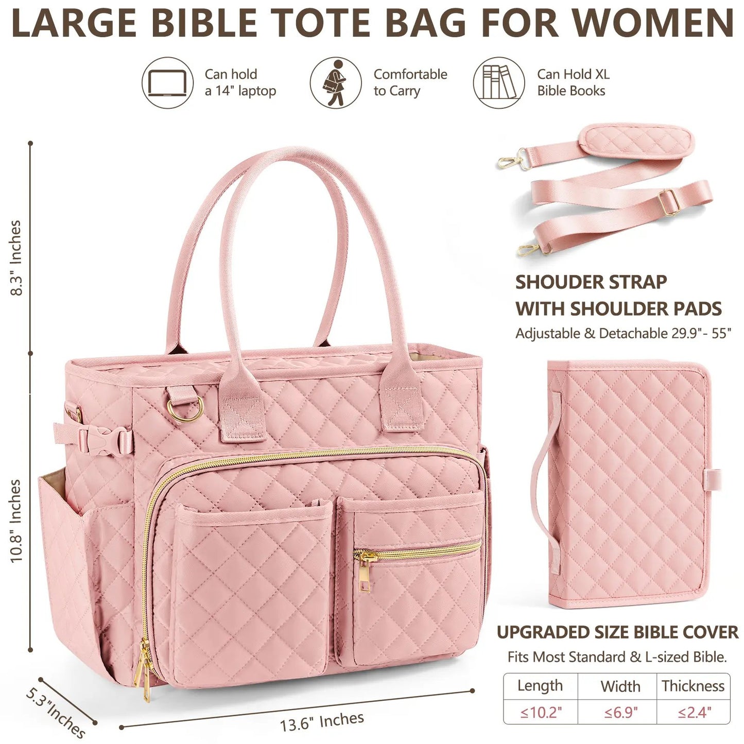 🎁Buy 2 Free Shipping📖✨ Bible Cover Tote Bag – Large Christian Shoulder Bag for Women