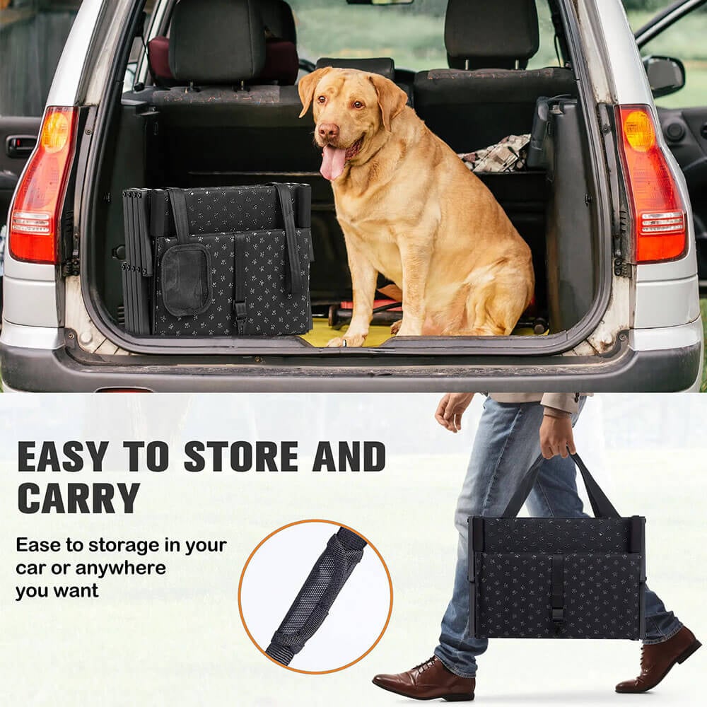 Foldable Dog Car Stairs for Large Dogs with Non-Slip Surface for High Beds, Trucks and SUVs