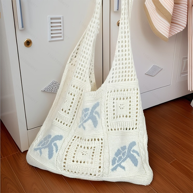 🏆LAST DAY SALE 49% OFF🔥Turtle Pattern Crochet Tote Bag