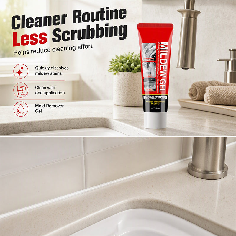 🥳2026 HOT SALE🥳💞50K+ SOLD! 🧽✨ 49% OFF! Powerful Mold Stain Remover Gel – No scrubbing! Just apply, wait & wipe. Thick gel clings to tile, grout & seals – removes mildew & dark stains effortlessly! 🛁💪