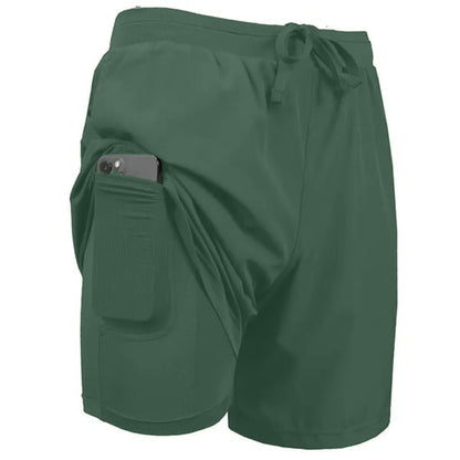 3-Pack Men's 2 in 1 Quick Dry Gym Running Shorts With Liner