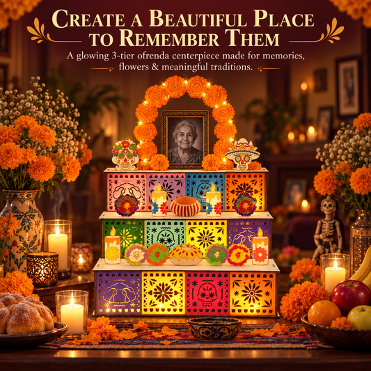 🎃🏵️Day of the Dead Wooden Altar Display Set | 💕Death is not the end of life, forgetting is