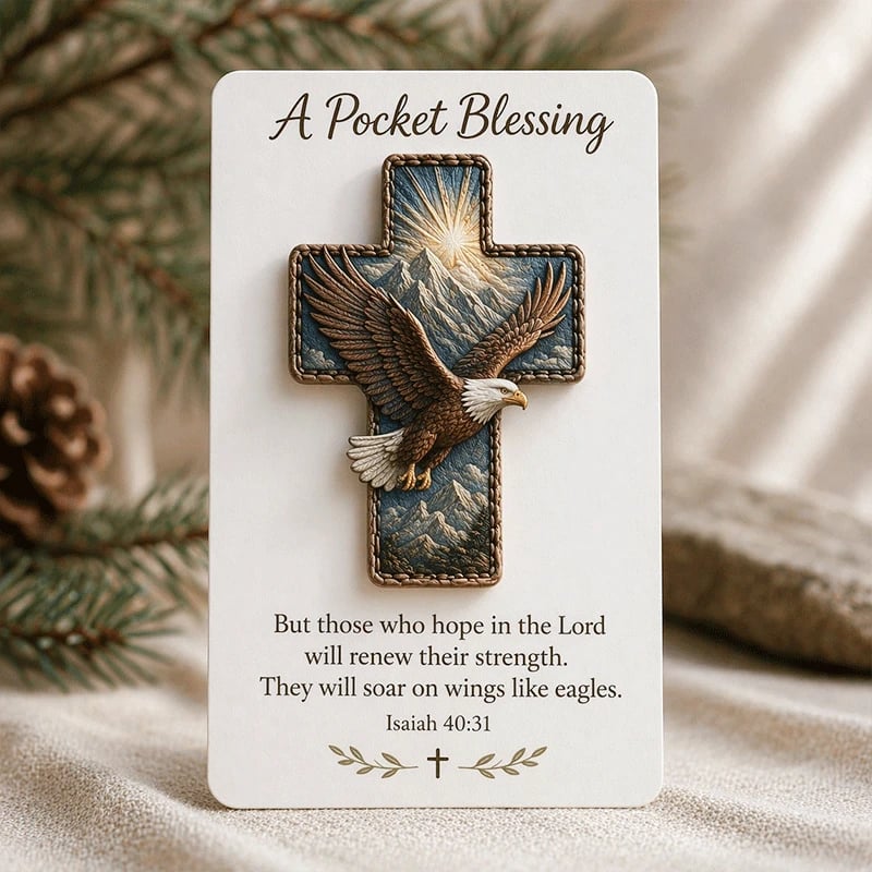 🙏🕊️ Christian Bird Pocket Cross Gift for Peace & Encouragement