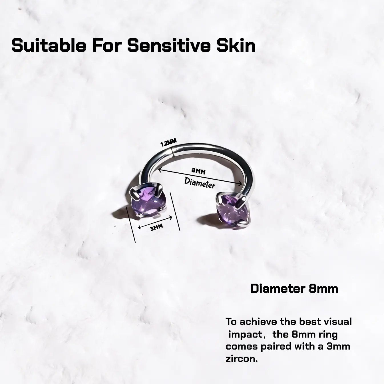 🔥Last Day 50% OFF - Horseshoe Gem Nose Ring – Internally Threaded & Comfortable