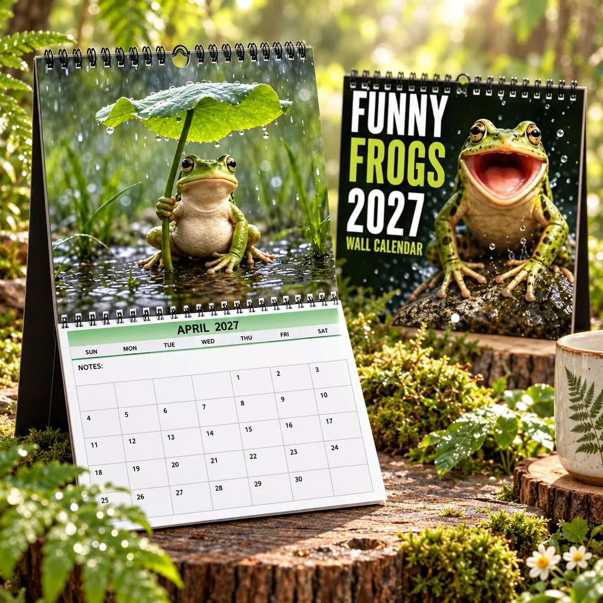 🐸Funny Frogs 2027 Wall Calendar – Cute Humorous Frog Calendar, Quirky Amphibian Gift, Nature & Wildlife Decor