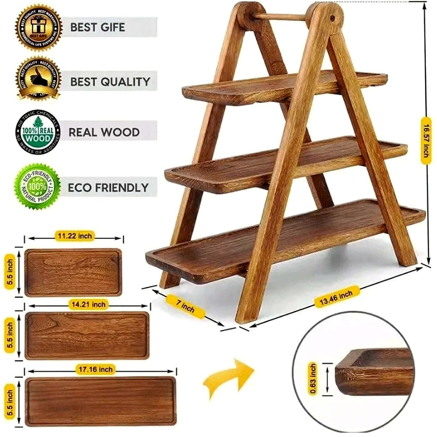 🎁Buy 2 Free Shipping✨ 3-Tier Wooden Serving Tray Stand