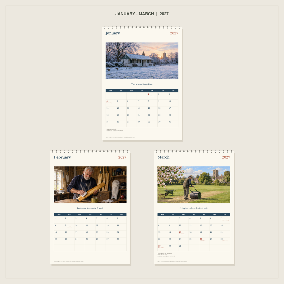 🔥Tea at the Boundary - 2027 A4 Wall Calendar
