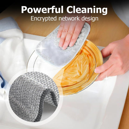 ⚡Double-Sided Non-Scratch Scrubber - Steel Wire Cleaning Cloth for Pots, Pans & Cookware