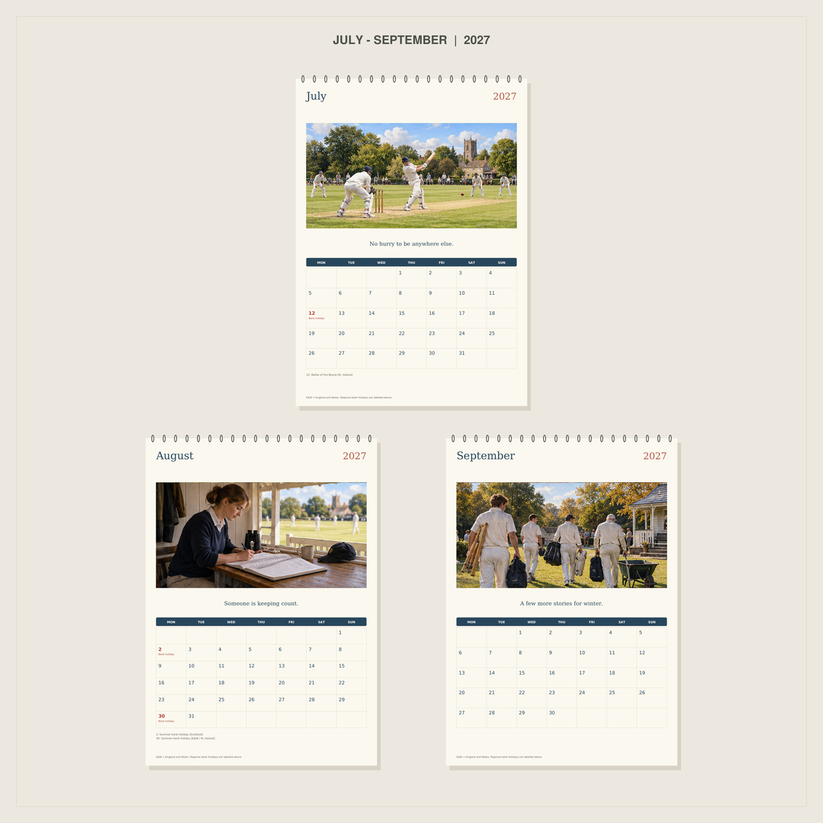 🔥Tea at the Boundary - 2027 A4 Wall Calendar