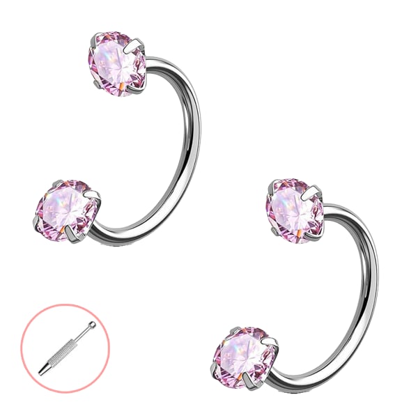 🔥Last Day 50% OFF - Horseshoe Gem Nose Ring – Internally Threaded & Comfortable