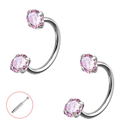 🔥Last Day 50% OFF - Horseshoe Gem Nose Ring – Internally Threaded & Comfortable