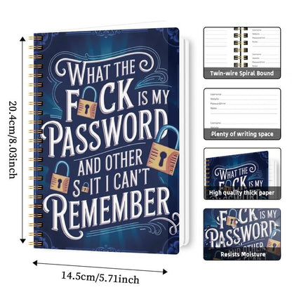 📅 Funny Password Notebook- Spiral Bound