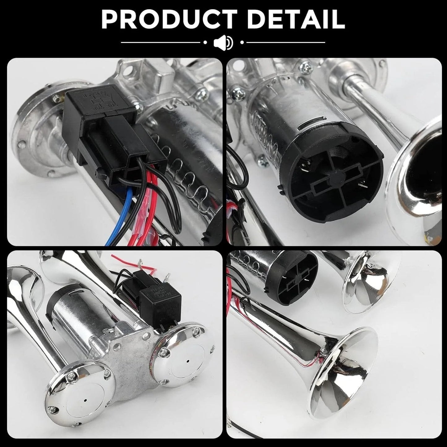 🚗🔧2026 Upgraded 12V Dual Air Horn Kit – 130DB Super Loud Dual Horn with Compressor for Cars, Trucks, SUVs, Boats & More