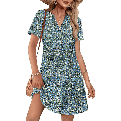 🔥 Women 2026 Casual Summer V Neck  Dress Short Sleeve Fashion Beach Vacation Clothes