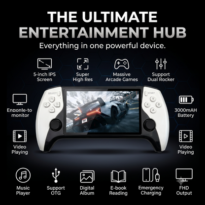 🎄Christmas Sale 🎁Retro Handheld Game Console with HD 5-inch IPS Screen over 20,000 Games