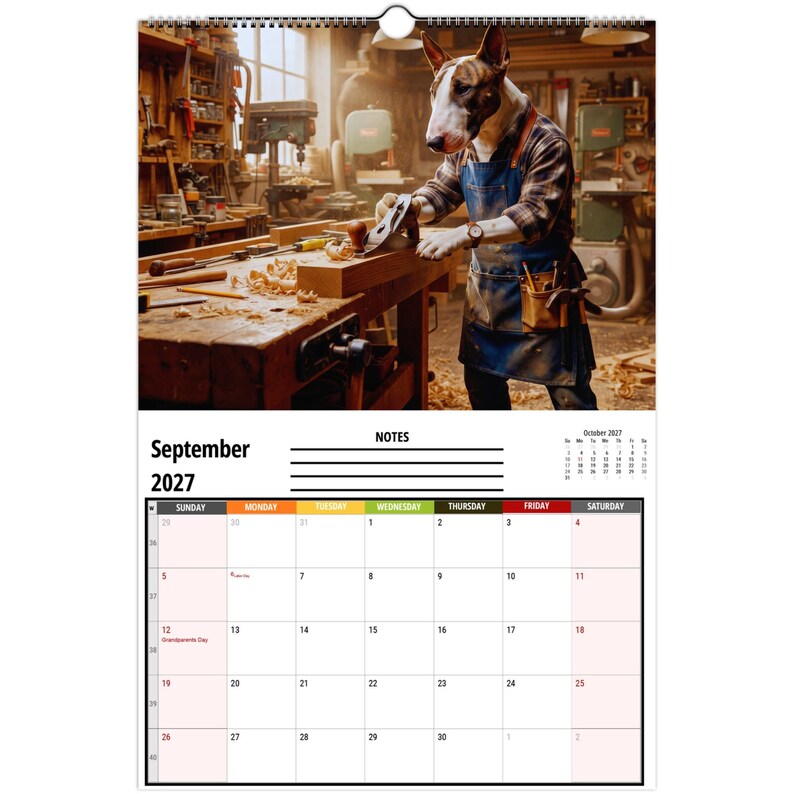 🤣Bull Terriers at Work 2027 Wall Calendar – 12 Months of Professional Puppy Chaos