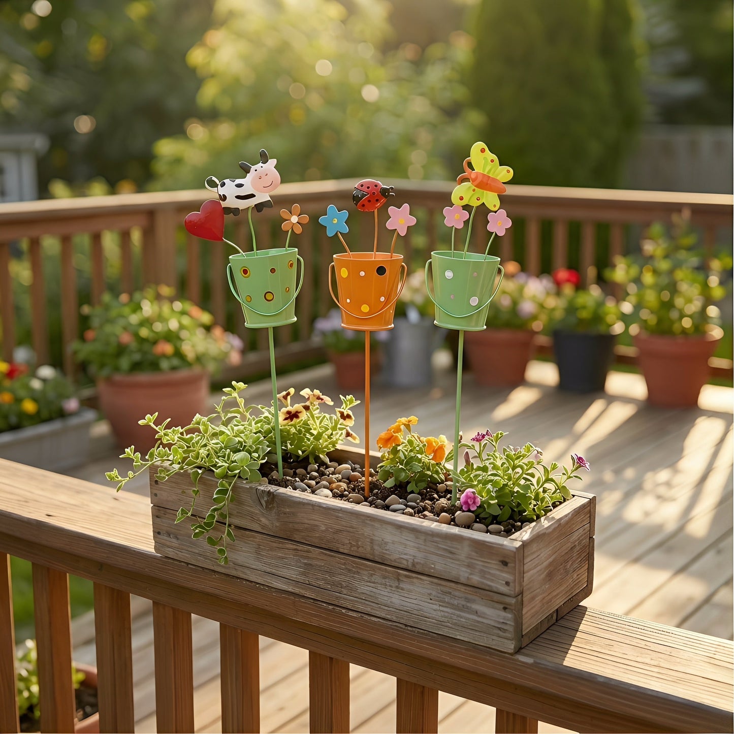 🪴Set of 3 Metal Flower Pot Garden Stakes