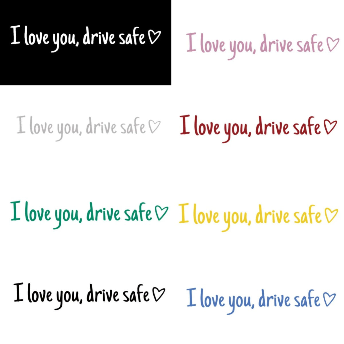 💓 I love you, drve safe Sticker(8pcs)
