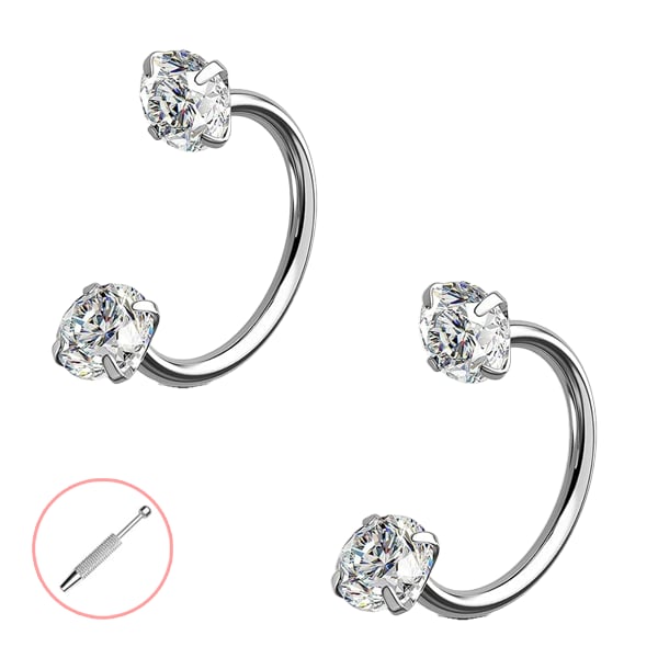 🔥Last Day 50% OFF - Horseshoe Gem Nose Ring – Internally Threaded & Comfortable