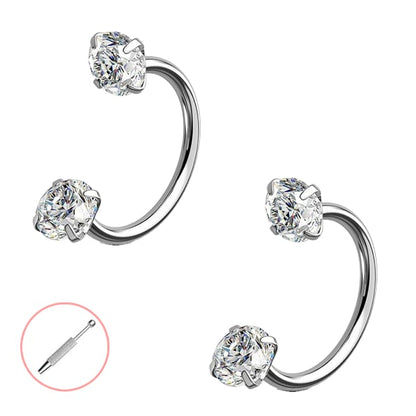 🔥Last Day 50% OFF - Horseshoe Gem Nose Ring – Internally Threaded & Comfortable