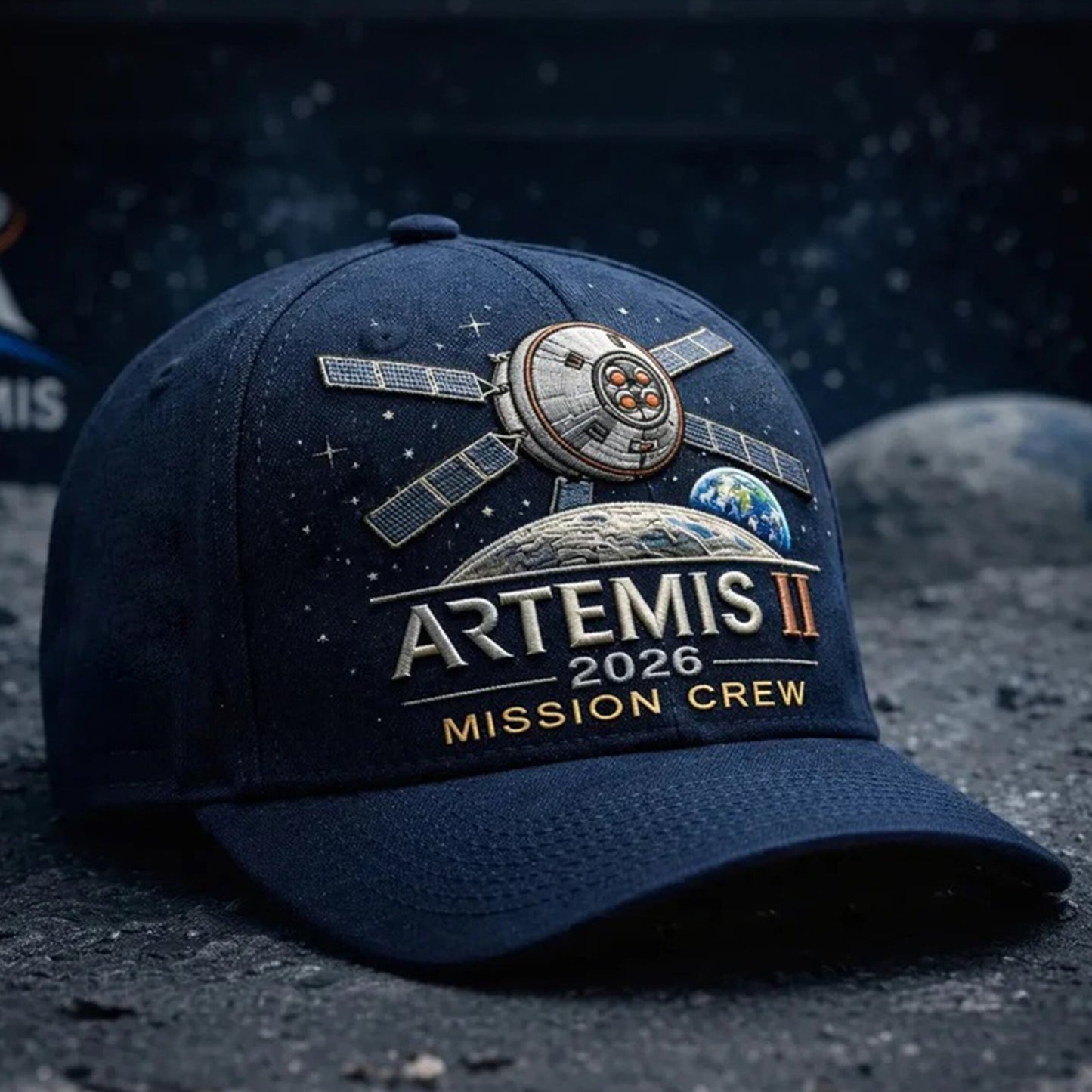 ✨High-end craftsmanship in hand embroidery-🌕Artemis II Lunar Mission Commemorative Cap