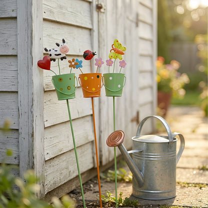 🪴Set of 3 Metal Flower Pot Garden Stakes