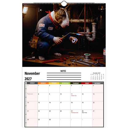 🤣Bull Terriers at Work 2027 Wall Calendar – 12 Months of Professional Puppy Chaos