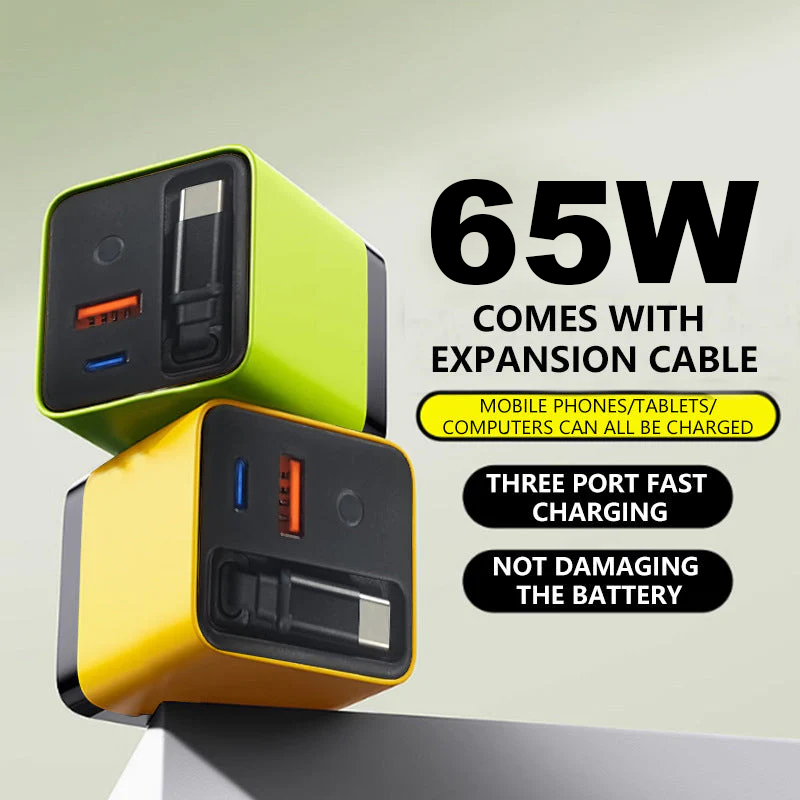 🔥 2026 Sale — Over 36200 Sold!⚡65W Charger with Retractable Type-C Cable 📲