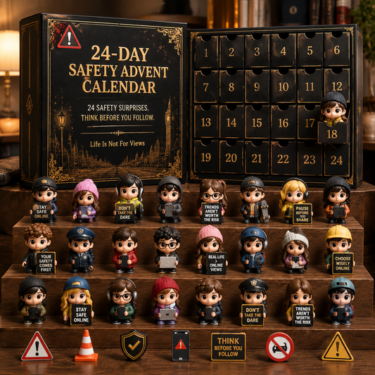CHRISTMAS KICKOFF 49% OFF - 2026 Days of Safety Blind Box - 24-Day Festive Countdown, Online Safety Themed Collectible Miniatures Blind Box - Gift For Kids & Teens