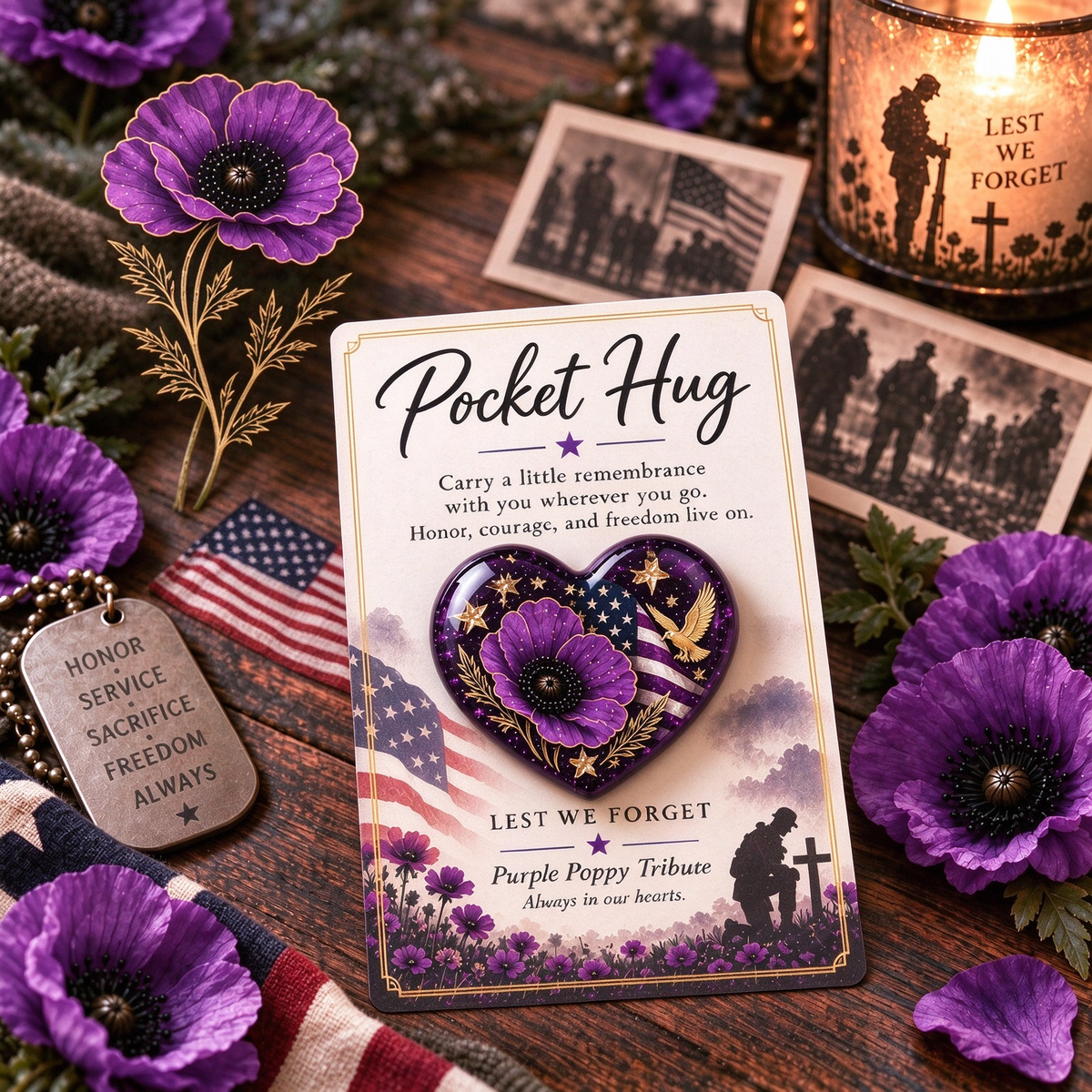 🌺 Pocket Hug™ Remembrance - A Little Keepsake of Love, Honor & Memories