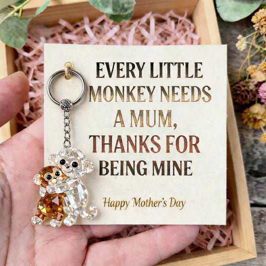 🐵💎 Punch the Monkey Crystal Keychain | Mother's Day Gift 🌸