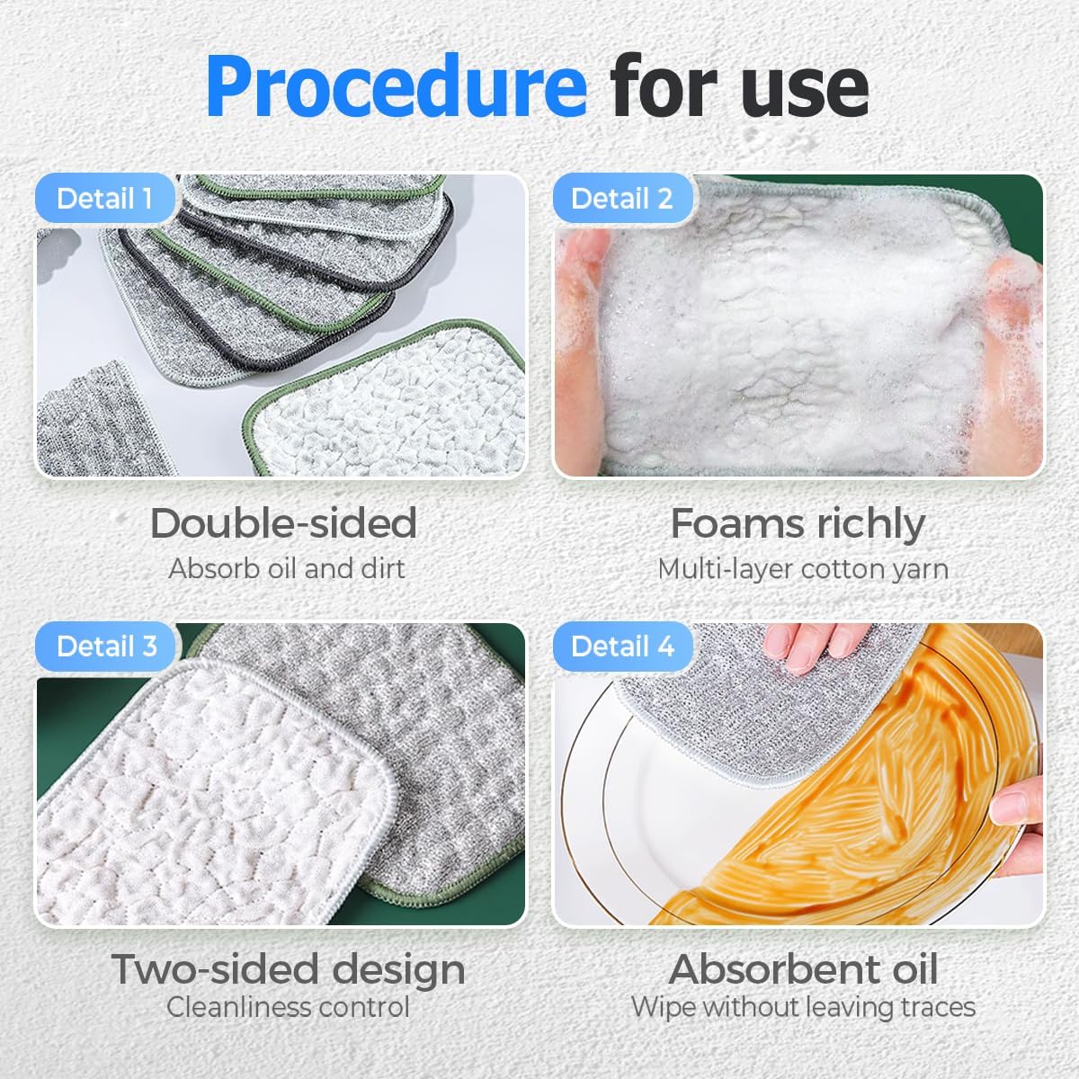 ⚡Double-Sided Non-Scratch Scrubber - Steel Wire Cleaning Cloth for Pots, Pans & Cookware