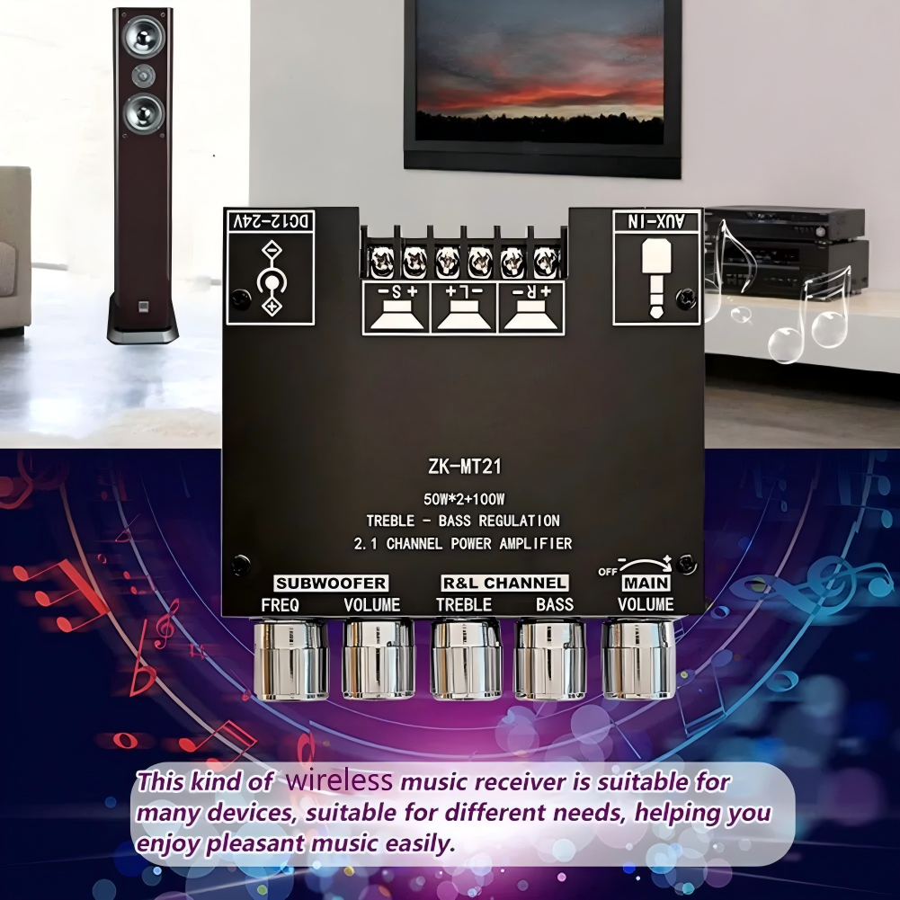 Hot Sale🔥🔥🔥 2.1 Channel Bluetooth Audio Receiver Power Amplifier Module🔊