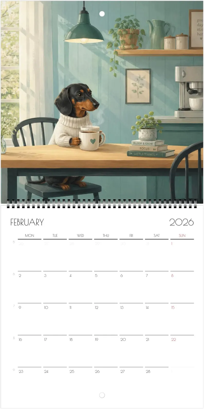 2027 Doxie Doing Things Calendar, Funny Year Of 2027 Dachshund Calendar