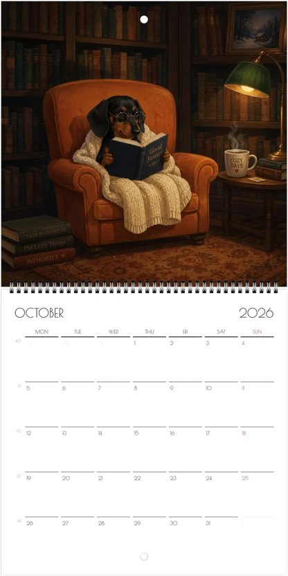 2027 Doxie Doing Things Calendar, Funny Year Of 2027 Dachshund Calendar