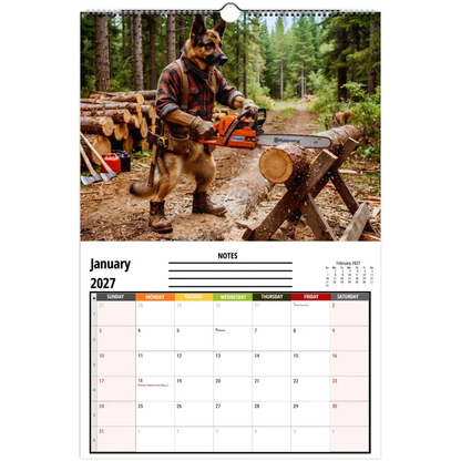 Funny German Shepherds Wall Calendar 2027