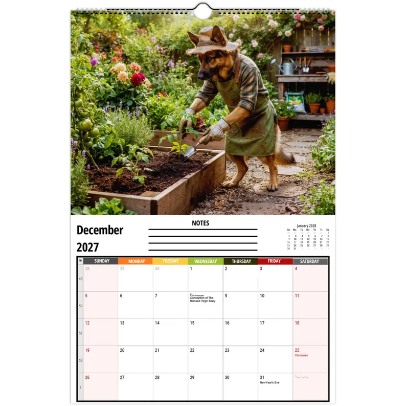 Funny German Shepherds Wall Calendar 2027