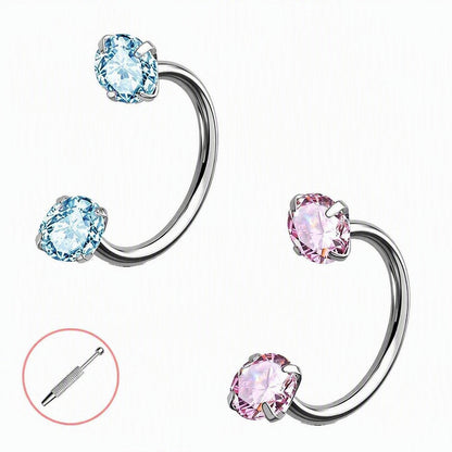 Horseshoe Gem Nose Ring – Internally Threaded & Comfortable