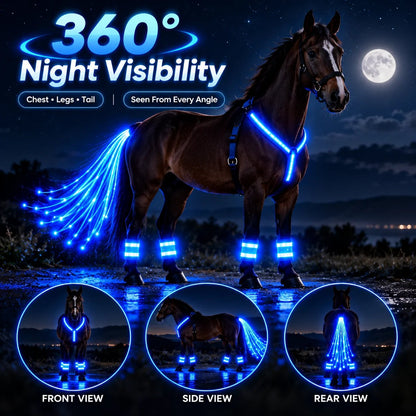 💎Horse LED Night Glow Protection Gear 6-Piece Full Set🐎