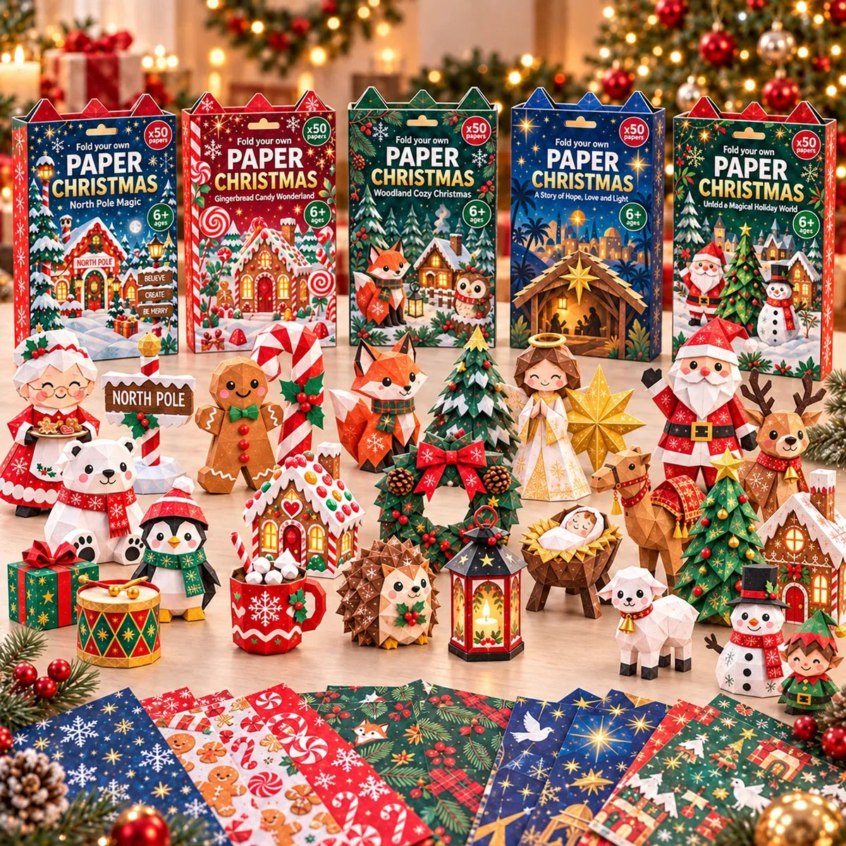 🎄Beginner-Friendly 3D Christmas Paper Craft Kit | Easy Layered DIY Holiday Decoration ✨