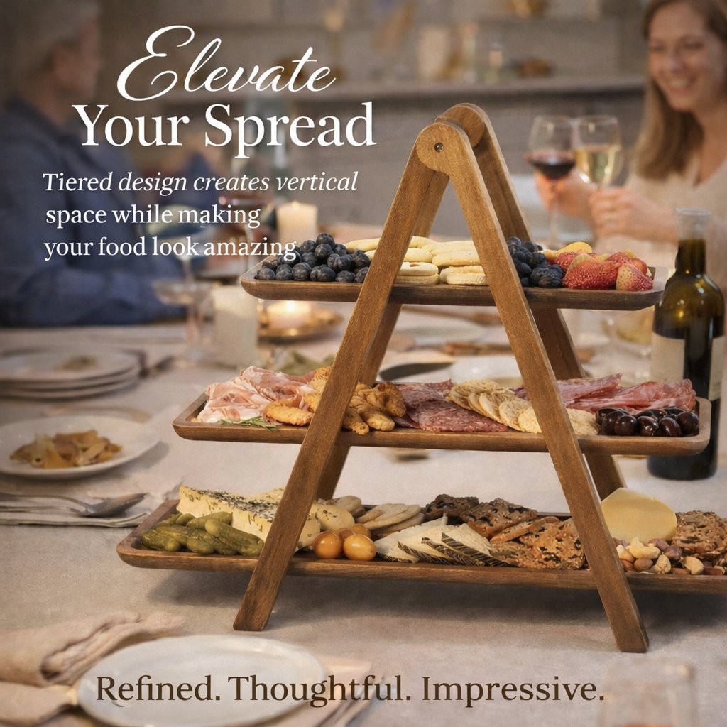🎁Buy 2 Free Shipping✨ 3-Tier Wooden Serving Tray Stand