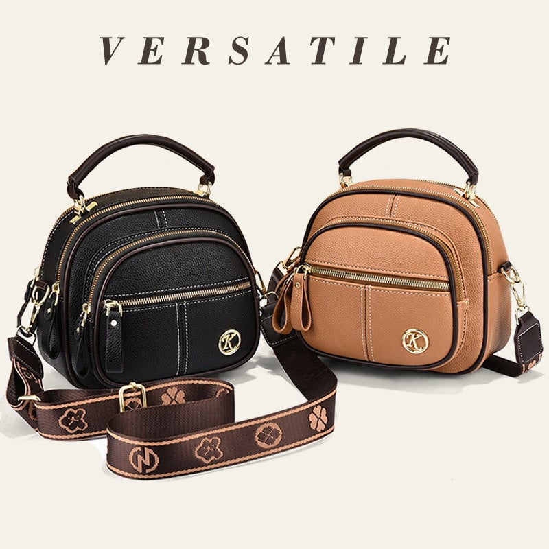 👜Classic Leather Crossbody Bag with Adjustable Strap & Multiple Pockets✨