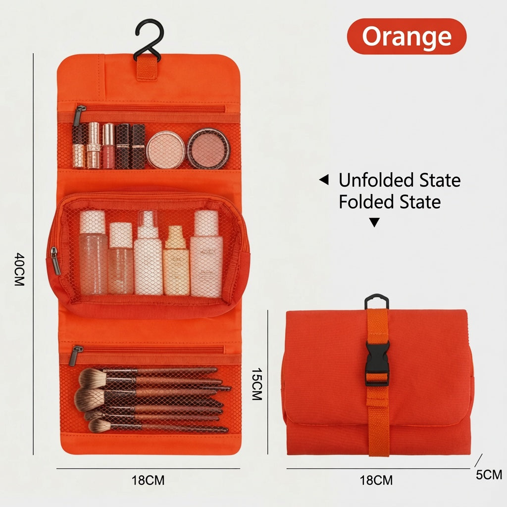 Multi-Layer Hanging Makeup Organizer - Travel Toiletry Bag